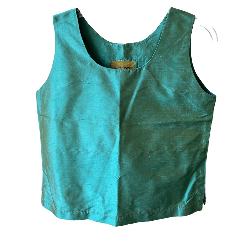 Silk Top Painted Pony Jade Green Size XS